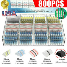 800pcs Waterproof Heat Shrink Butt Wire Connectors Terminals Solder Seal Sleeve