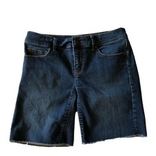 Ann Taylor LOFT Womens Cutoff Jean Shorts Fray Hems Size 24/00 Low Rise