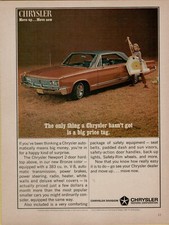 1966 Chrysler Newport 2-door Hardtop Bronze Color 383 Ci V-8 Vintage Print Ad 1966 Chrysler Newport 2-door Hardtop Bronze Color 383 Ci V-8 Vintage Print Ad