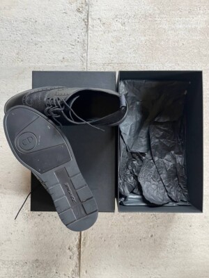 Dior Homme Kris Van Assche Derby Grained Calfskin / Denim Mens US8