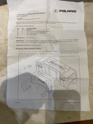 05-12 Polaris Sportsman 500 700 800 OEM Lock & Ride Cargo Box Back  