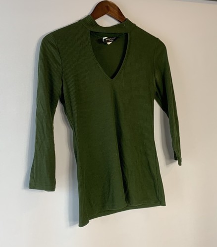 Women's Green Tight V Neck Sweater | eBay