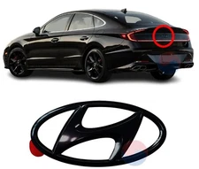 Genuine OEM Dark Chrome Rear H Emblem 86300L0ZA0 for Sonata Night Edition 20~23