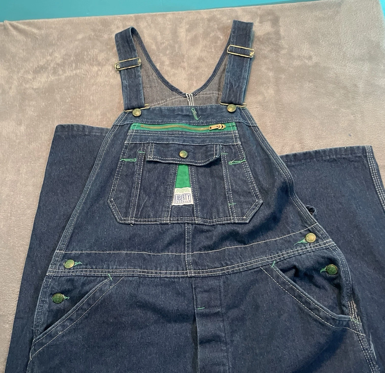 Bib Overalls - VTG Mens Liberty Denim 36x32 Blue Dark Wash Work Farm Outdoor USA
