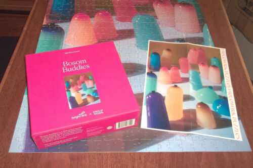 COMPLETE 500 PIECE JIGSAW PUZZLE Piecework & Bright Pink Bosom Buddies candles