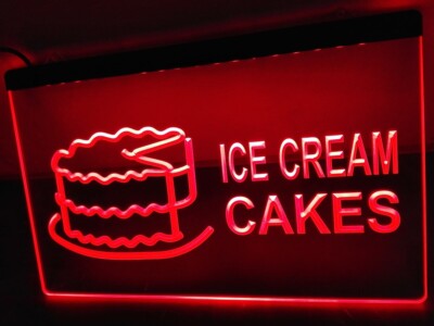 Ice Cream Cakes Cafe Display LED Neon Light Sign for window showcase store home