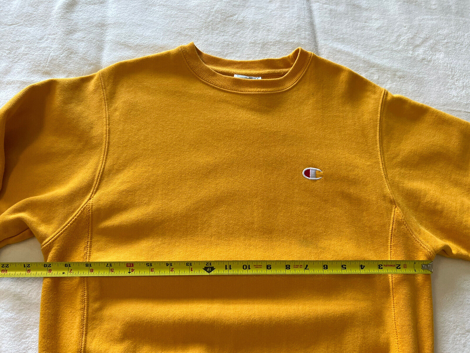 Vintage Champion Reverse Weave Sweatshirt Crewneck Sz Small Yellow 
