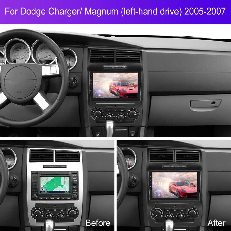 Radio de coche estéreo 64 GB 9" BT GPS navegación para Dodge Charger Magnum 2005-2007 Foto 4 de 4