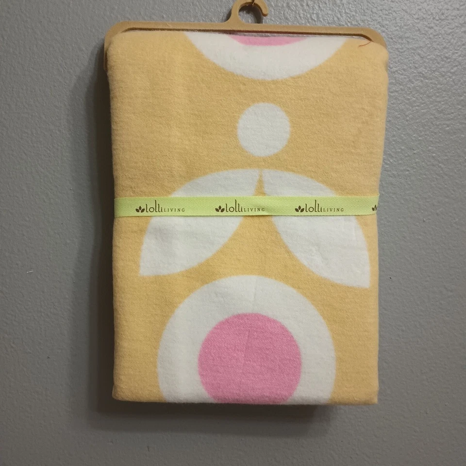 Lolli Living Brushed Cotton Baby Blanket Yellow Pink White Flowers 30x40 - Image 3 of 4