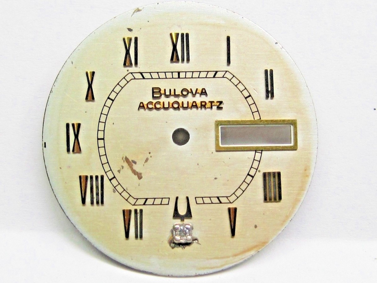 Used Bulova AccuQuartz 2242 Day Date Silver Dial with Black Hour
