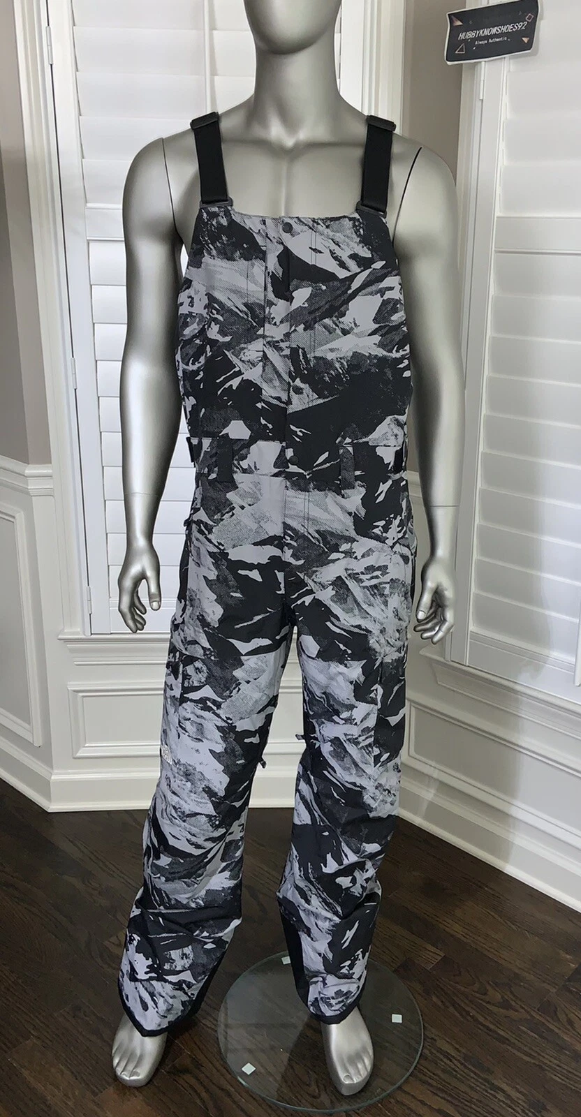 The North Face Men’s Freedom Waterproof Shell Ski Bib Pants - Black Print Small