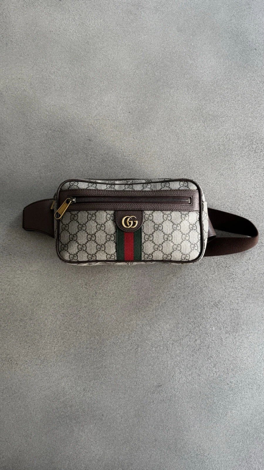 Petit sac ceinture GUCCI GG marron Ophidia 100% AUTHENTIQUE