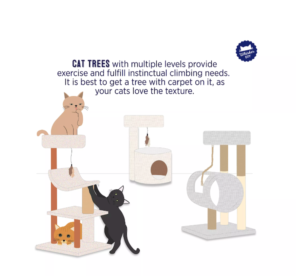 Whisker City 60-in Playbox, Ball Track with Scratcher Toys Cat Tree