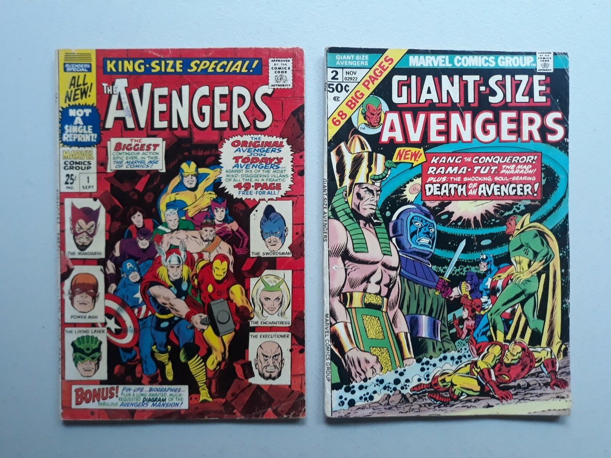 Avengers Annual 1, Giant size 2, Marvel Comics 1967, 1974 | eBay