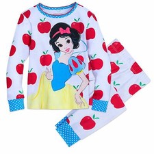 Disney Store Princess Snow White 2 PC Long Sleeve Tight Fit Pajama Set Girl 5