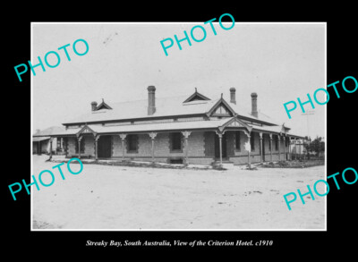 OLD LARGE HISTORIC PHOTO STREAKY BAY SOUTH AUSTRALIA THE CRITERION HOTEL c1910