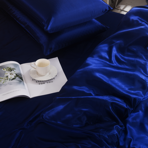 Luxury Satin Silk 6PCS Bedding Set - Duvet Cover, Fitted Sheet & 4 Pillowcases - Picture 101 of 158