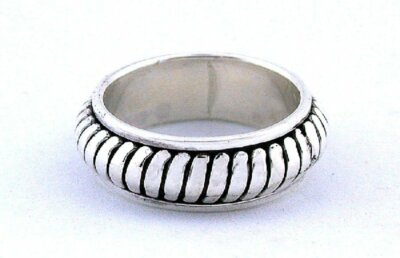 Southwest abstrakter vertikaler Spinner Band Sterlingsilber Ring Größe 9,25 EBS99R2