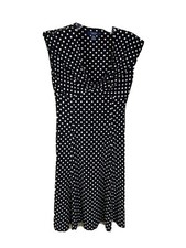 Chaps Ralph Lauren Size PS Black &White Polka Dot Casual Stretch  Dress Women's