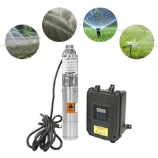 3" Solar Pump Submersible Pump Bore Deep Well Water Pump & MPPT Controller DC24V