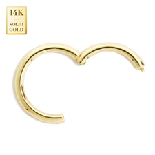 20G Gauge 14K Solid Gold Hinged Segment Septum Ear Hoop Nose Ring Earrings Daith