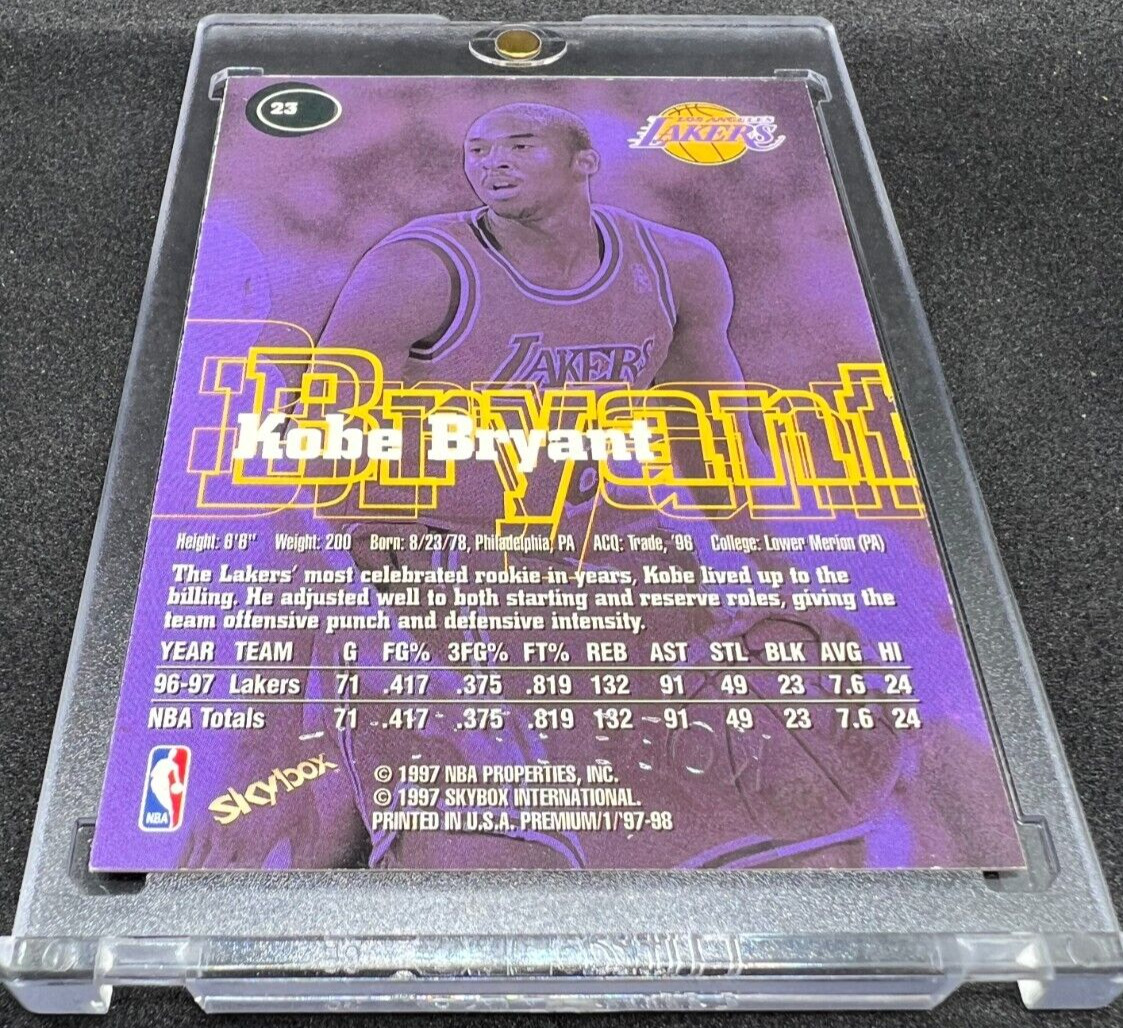 Kobe Bryant 1997-98 SKYBOX PREMIUM 2ND YEAR BASKETBALL CARD INVESTMENT - Mint!