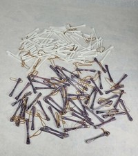 Vintage 129 Plastic Hair Rollers Curlers Perm Rods Rubber band-Held Bone Shaped