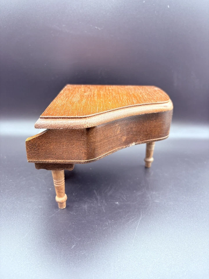 Taburete de banco miniatura para casa de muñecas piano de cola color roble Concord de colección con caja Foto 4 de 4