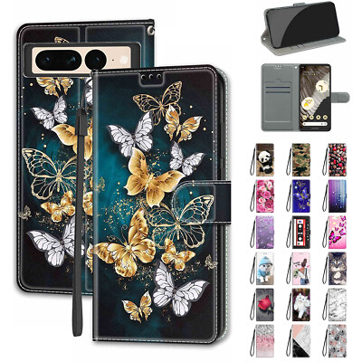 For Google Pixel 6/6a/6 Pro/7/7 Pro Pattern Leather Flip Stand Wallet Phone Case