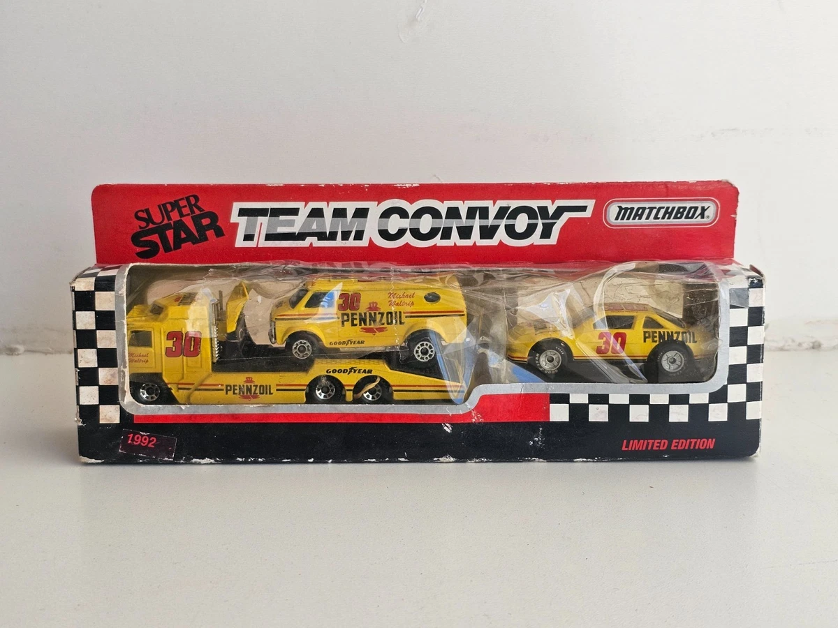 1992 Matchbox Super Star Team Convoy Michael Waltrip #30 Pennzoil 
