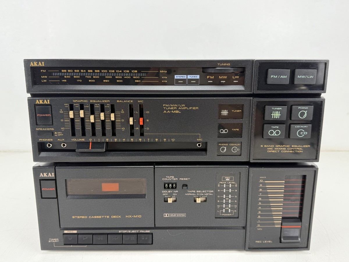 Akai AA-M8L Tuner Amplifier / HX-M10 Stereo Cassette Deck Set