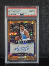 2019 PANINI PRIZM - DE'AARON FOX - PENMANSHIP-ORANGE ICE - PSA 10 MINT