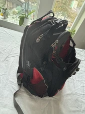 Wenger SwissGear® Maxxum Laptop Tablet Backpack Black and Red Padded Organizer