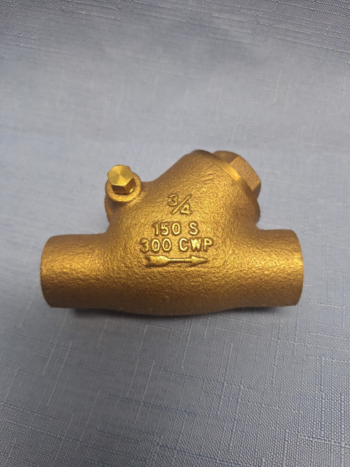 New 3/4" Brass Swing Gate Check Valve 150s 300 CWP 3/4" X 3/4" Sweat