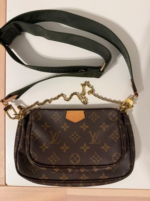 Louis Vuitton Leather Monogram Canvas Multi Pochette Crossbody Bag Khaki