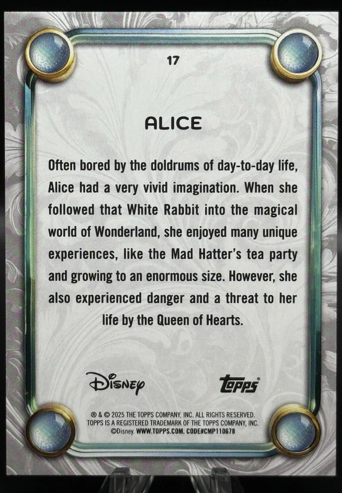 2025 Topps Disney Wonder Alice im Wunderland Orange Parallel 1/25 - Bild 2 von 2