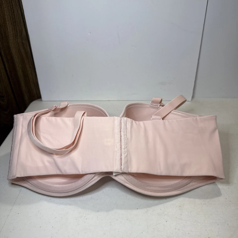 Sujetador con aros sin tirantes multidireccional con refuerzo de encaje rosa cacique talla 46DDD Foto 4 de 4