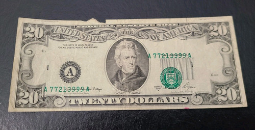 $20 1981 A FRN RARE Misaligned ERROR - Picture 1 of 2