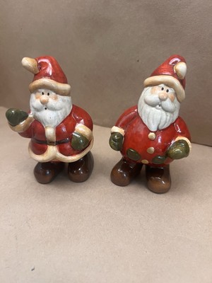 Vtg Set Of 2 Delton Santa Claus Figurines 4.25'' Tall