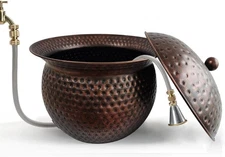 BSTGIFTS Garden Hose Holder Pot with Lid - Hose Storage Pot 