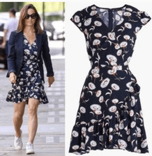 J. Crew Merchantile Women's Floral Wrap Retro Ruffle Mini Dress Black Size 2