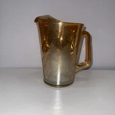 Vintage Jeanette Marigold Honeycomb Iridescent Pitcher