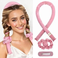 Heatless Hair Curling Rod Headband Scrunchies Soft Velvet Design Overnight Curls