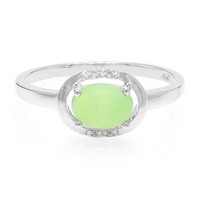 Cavill Chrysopras Ring 0,73Ct Oval Cabochon 925 Silber Damenring GrüN