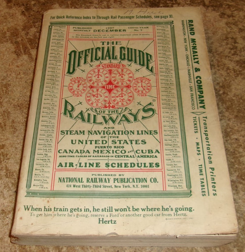 1967 december the official guide of railways+steam navigation lines good used
