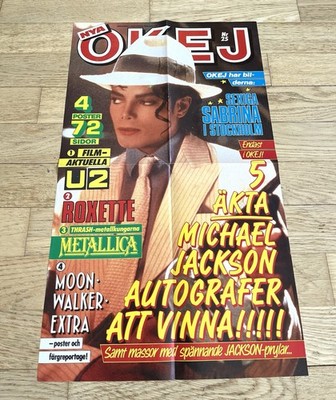 Michael Jackson 1988 Swedish Advertisment Promo Poster Music