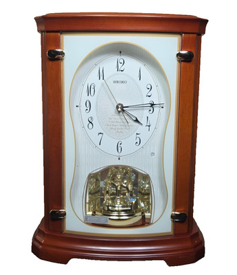 Seiko Emblem Swarovski Element Rotating Ornament Table Mantel Clock *BEAUTIFUL!*