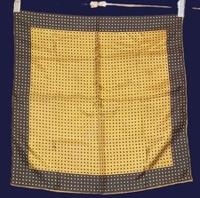 Handcraft Pocket Square Handkerchief Kerchief Silk Italy Hand Rolled Polka Dots