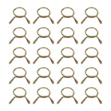 20Pcs 11mm ID 12.3mm OD Fuel Line Hose Clips 65Mn Spring Clips Clamps Gold