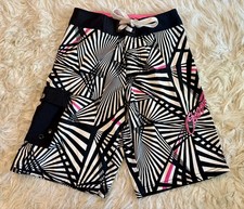 NWT Vintage 90s/Y2K Ocean Pacific OP Geometric Pattern Board Shorts Boys 8 / 24